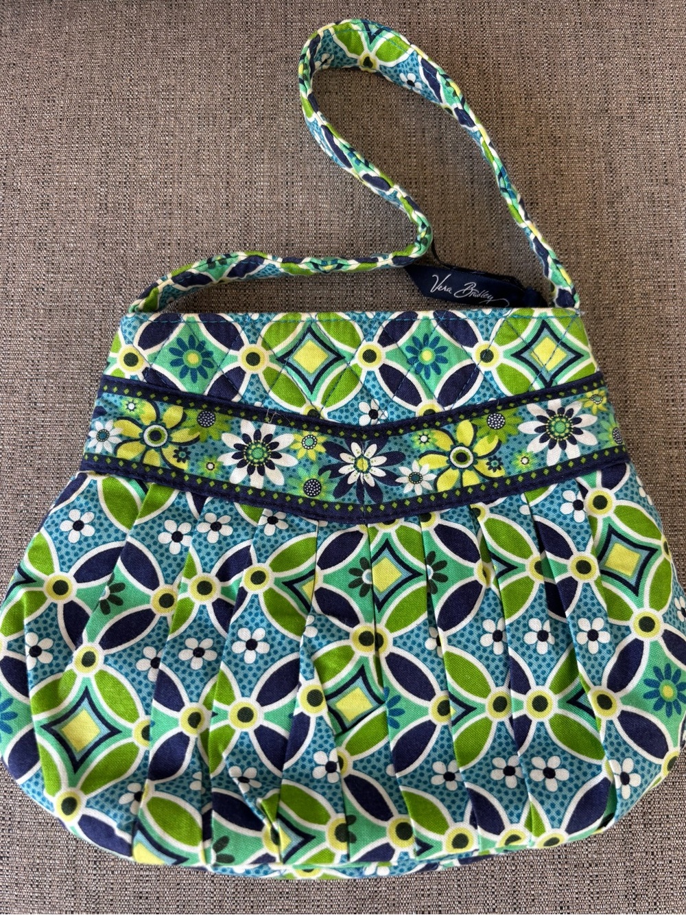 Vera Bradley Navy, Teal & Lime Quilted Floral  Bag